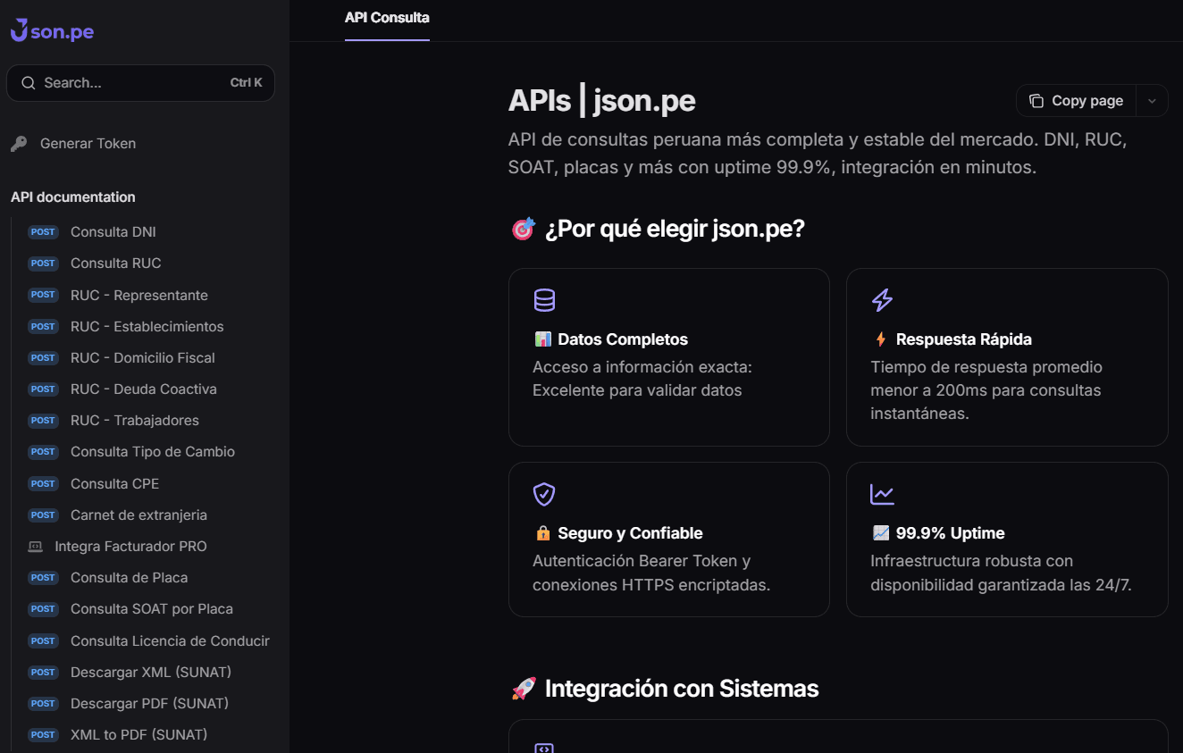 Vista previa de la documentación JSONPE
