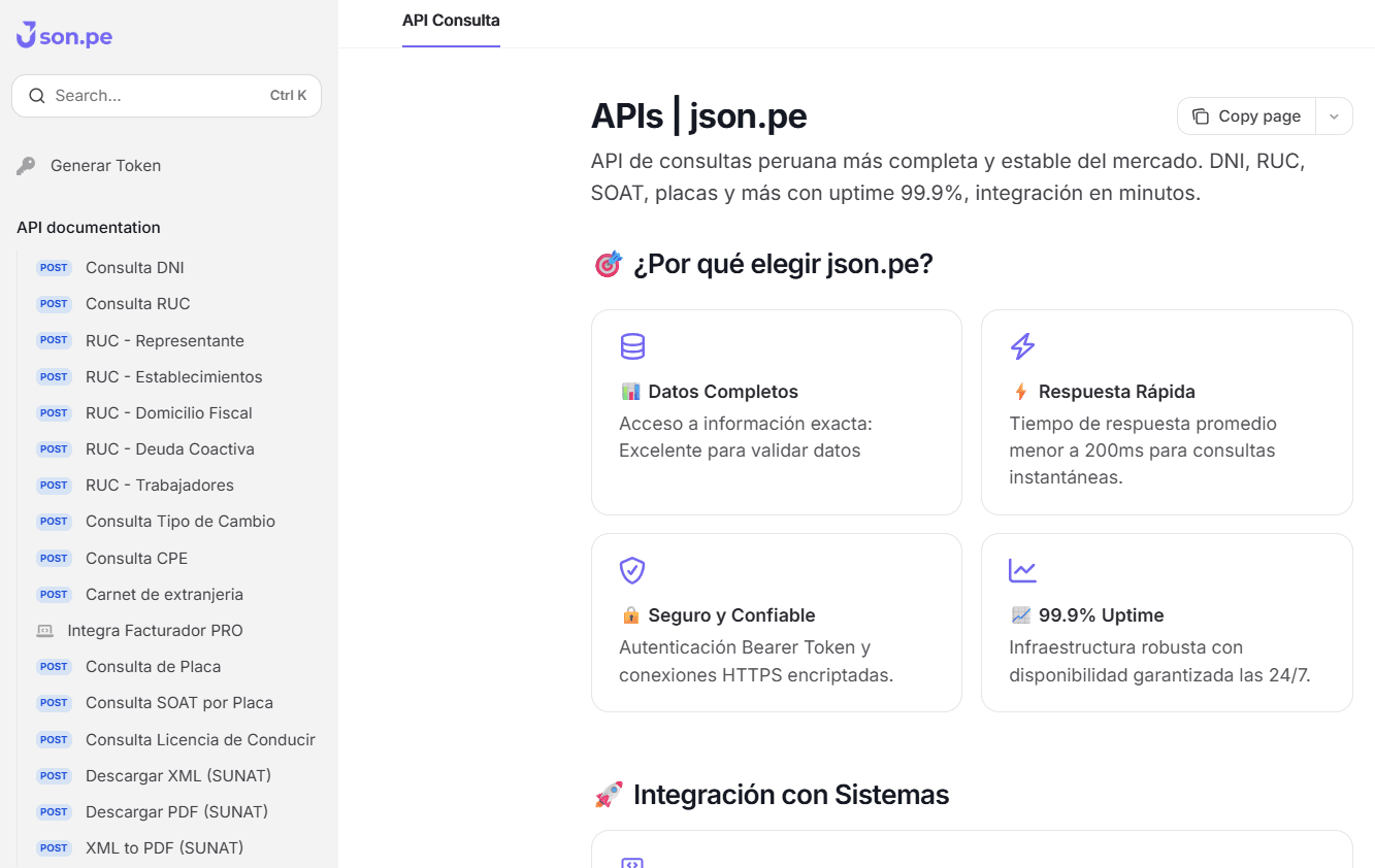 Vista previa de la documentación JSONPE